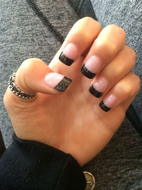 black french tip nail ideas.